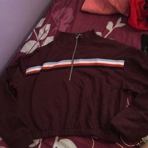 Crop top long sleeve sweater